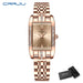 Rectangular Crystal Embellished Bracelet Watch Sparkle - Rose