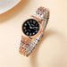 Elegant Round Dial Quartz Wristwatch with Folding Clasp - Gold Black