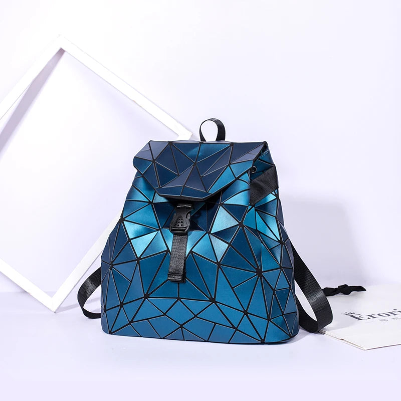 Backpack Geometric Grid Bag for Everyday Essentials - WO2MEN