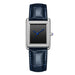 Rectangular Quartz Watch with Leather Strap Timeless - Silver Blue V2