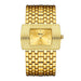 Watch Rectangle Quartz Bracelet for Formal Attire - Gold