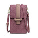 Crossbody Handbag With Petal Plaid Pattern And Strap - Burgundy