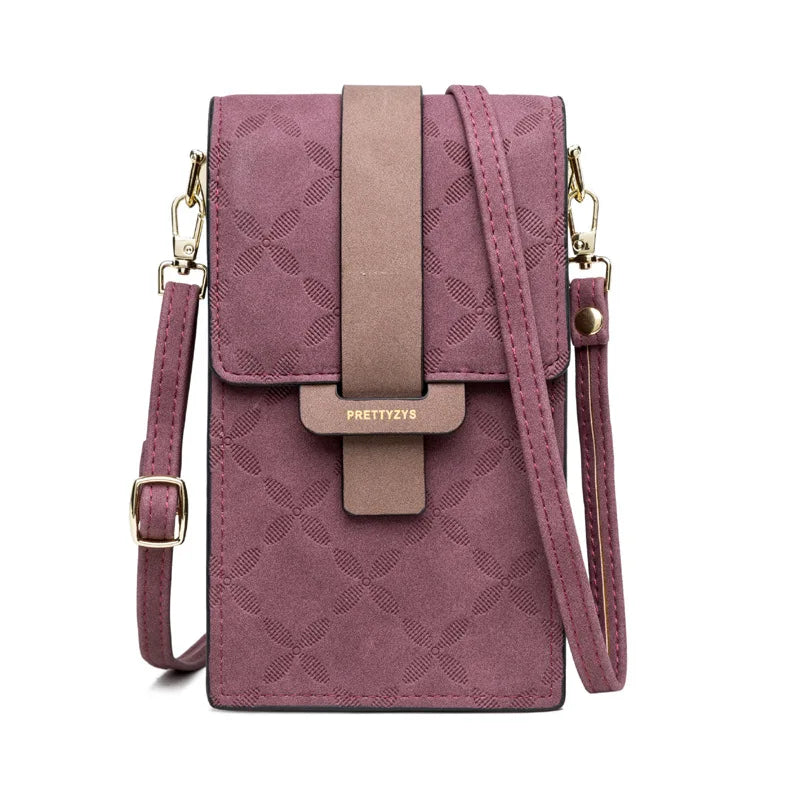 Crossbody Handbag With Petal Plaid Pattern And Strap - WO2MEN