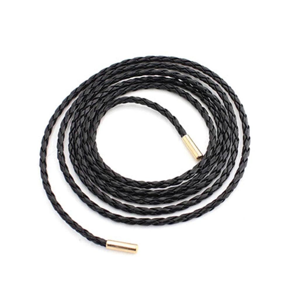 Round Braided Rope Belt with Knotted Waist Tie