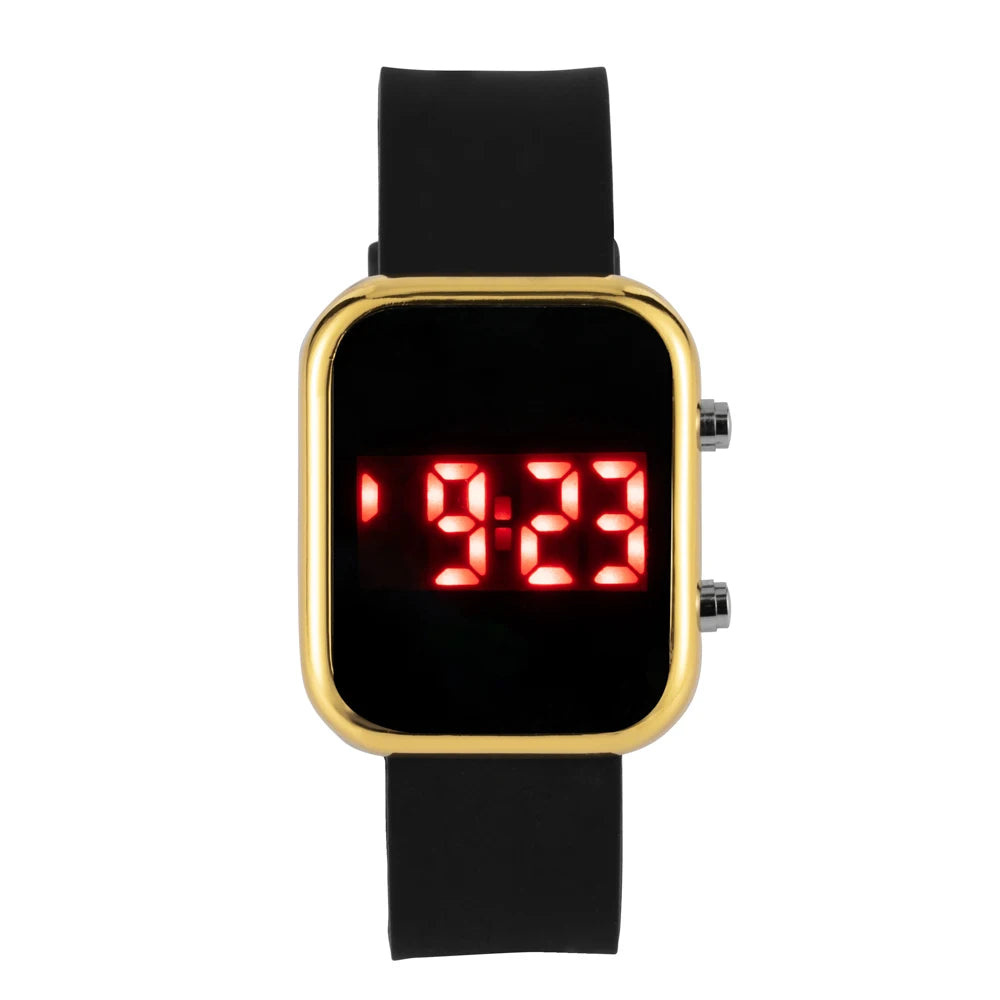Digital LED Square Watch with Adjustable Strap