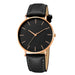 Simple Ultra Thin Watch for Everyday Minimalist Style - Black Rose Gold