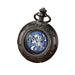 Lux Retro Skeleton Pocket Watch with Chain Exquisite - Black