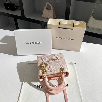 Butterfly Lace Mini Handbag with Delicate Embellishment