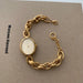 New Weaved Bracelet Watch Ladies Vintage Chain - Gold