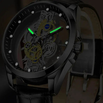 Skeleton Automatic Quartz Wrist Watch Exposed Movement