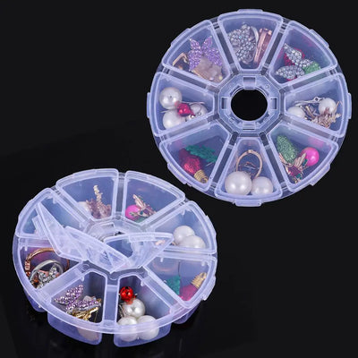 Round Beads Organizer with 8 Compartments Jewelry Box