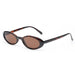 Vintage Oval Sunglasses UV400 Lenses Sculpted Frame - Leopard Brown