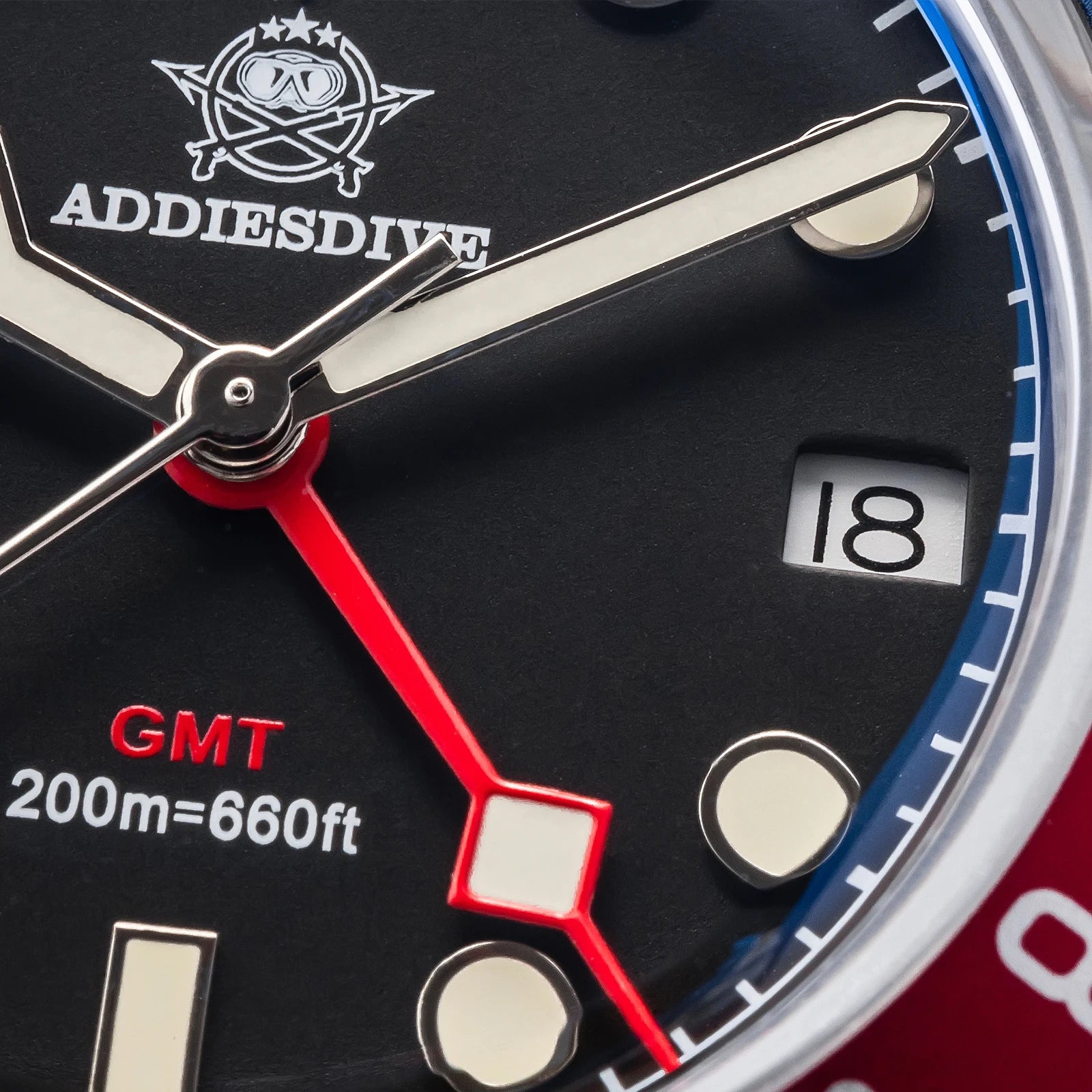 GMT Diver Watch with 200m Water Resistance Bezel