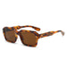 Sunglasses Square Frame Gradient Lenses UV400 - Leopard Tea