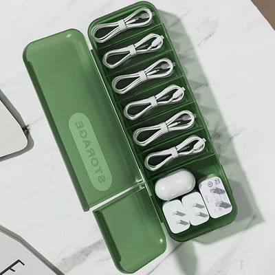 Covered Desk Cable Organizer Box for Charger Cables