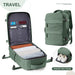 Cabin Size Travel Backpack With Shoe Compartment Deluxe - Army Green