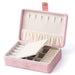 Elegant Velvet Jewelry Organizer Box Travel Use - Pink