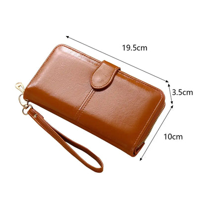 Wallet Clutch With Zip Closure And Card Slot Organizer - WO2MEN