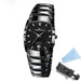 Luxury Quartz Wristwatch for Men Rectangular Dial - Black