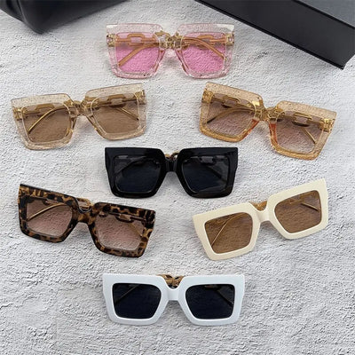 Oversized Square Sunglasses UV400 Protection Retro