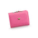 Petite Heart Clasp Wallet for Cards and Coins Elegance - Rose Red