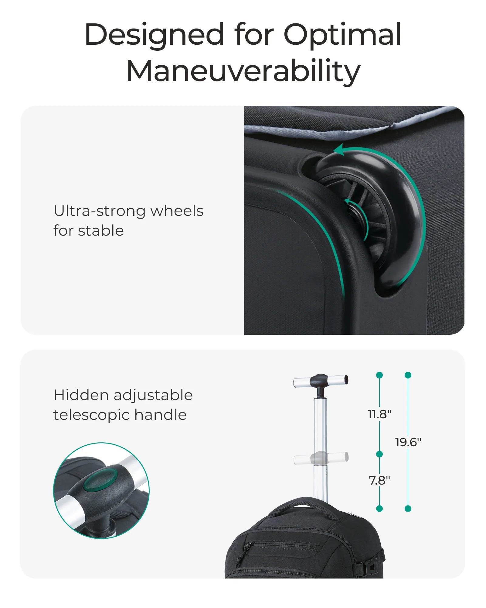 Wheeled Laptop Backpack Large Capacity for travel