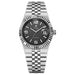 Wristwatch Automatic Calendar Honeycomb Pattern Dial - Silver Black