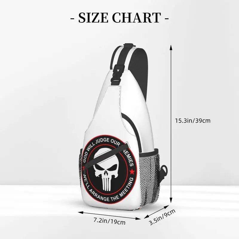 Punisher Skull Sling Crossbody Backpack Urban