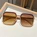 Oversized Square Sunglasses with Gradient Lenses - Tea
