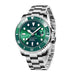 Diver Style Quartz Wristwatch with Date Premium - Silver Green