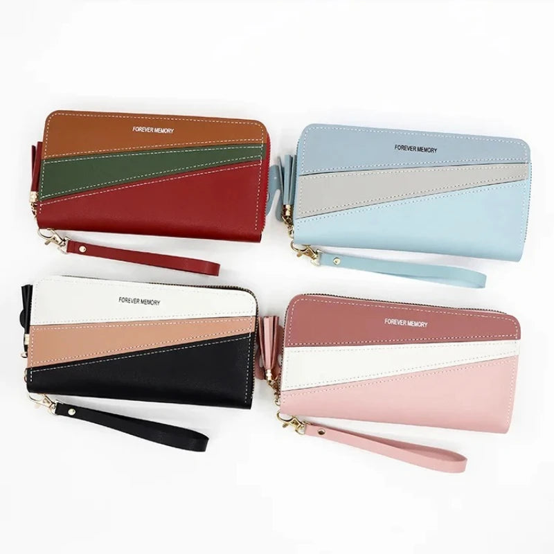 Wallet Colorblock Diagonal Design with Wrist Strap - WO2MEN