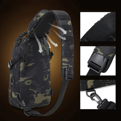 Compact Tactical Chest Bag with MOLLE Pouch for EDC