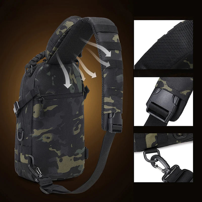 Compact Tactical Chest Bag with MOLLE Pouch for EDC