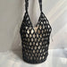 Woven Bead Tote Handbag With Hollow Out Design - Black