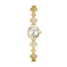Floral Bracelet Wristwatch with Crystal Accents - Gold