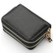 Compact Zipper Wallet with Multiple Card Slots - Black