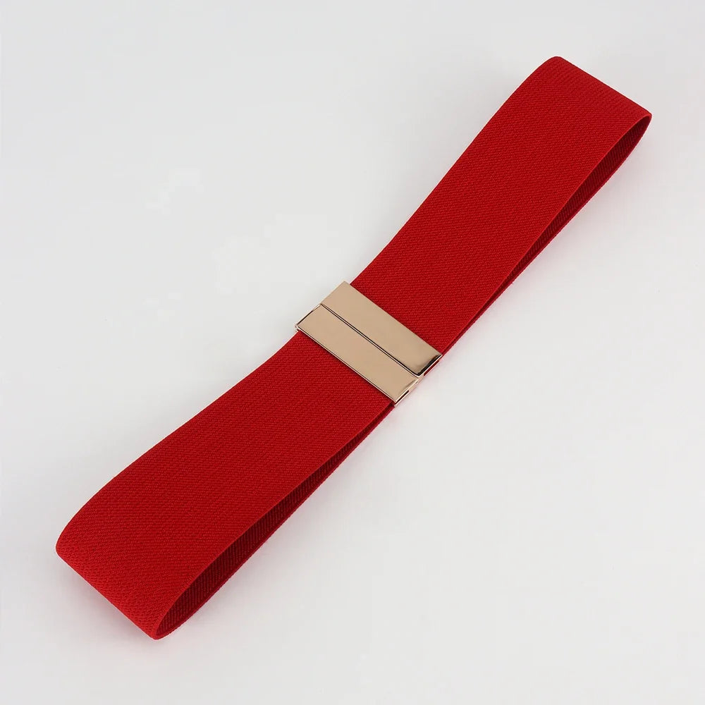 Geometric Pattern Belt with Bar Buckle Accessory