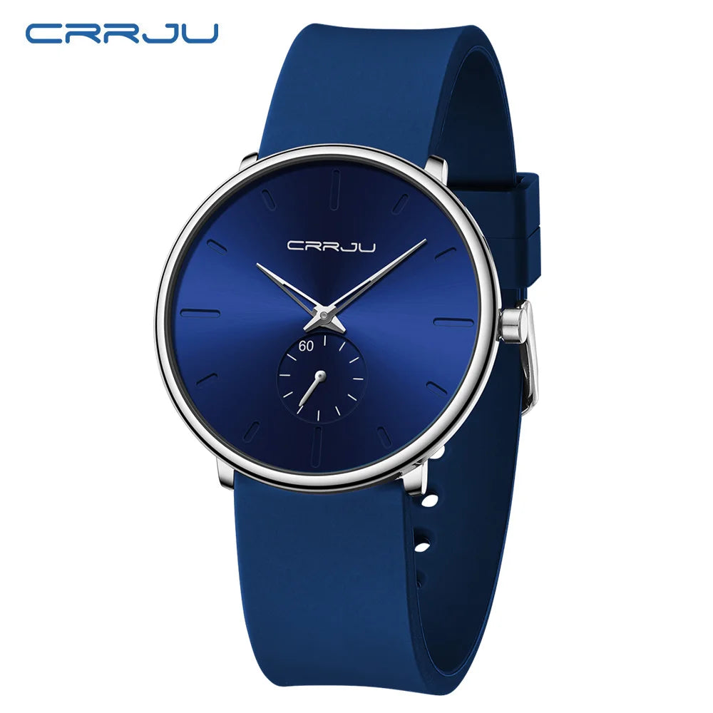 Elegant Round Quartz Watch With Sub Second Dial Aura