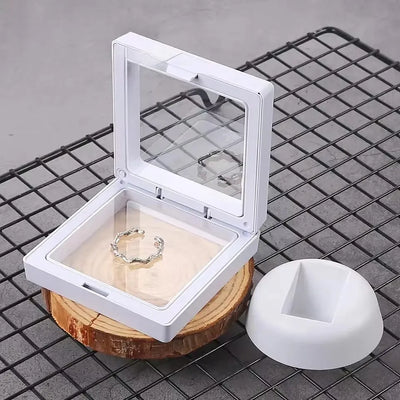 Refined Floating Frame Jewelry Box Display Set Rings - WO2MEN