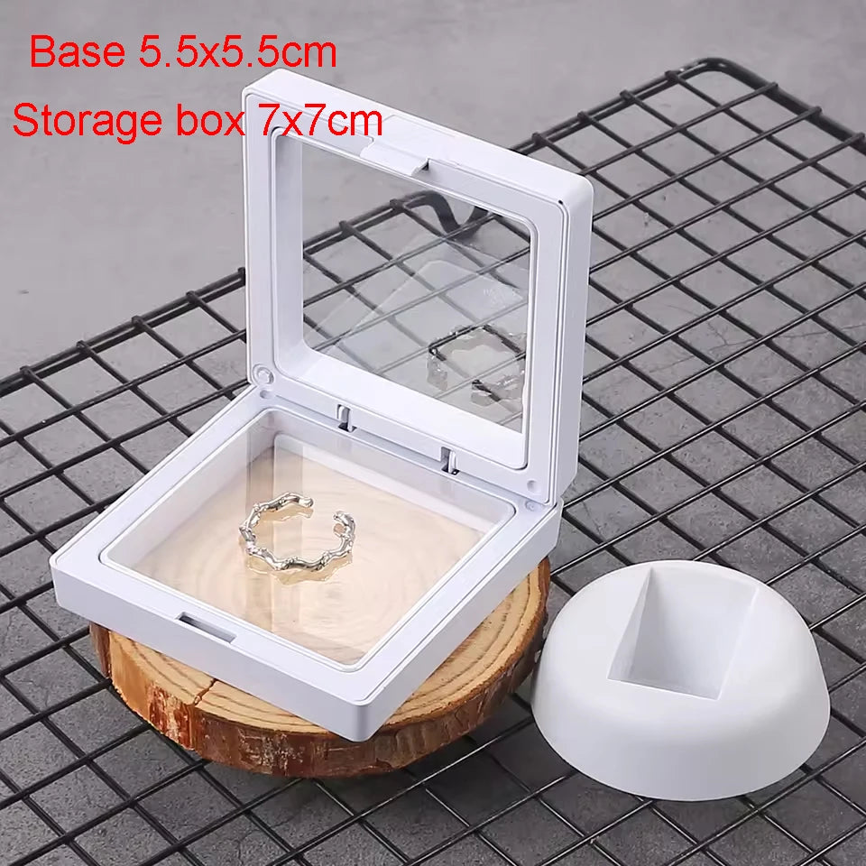 Floating Jewelry Display Box Set for Ring and Earrings