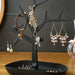Jewelry Display Tree with Tray Storage Organizer - Black