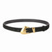 Belt Vintage Style with Gold Buckle - Black