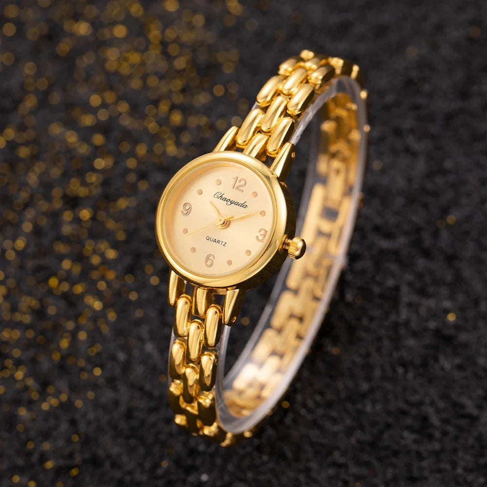 Watch with Bracelet Strap Quartz for Women Small Dial - Gold