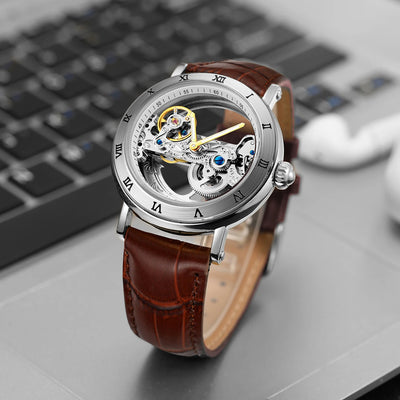 Openwork Timepiece With Automatic Skeleton Movement