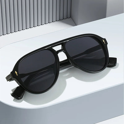 Retro Pilot Sunglass with Double Bridge UV400