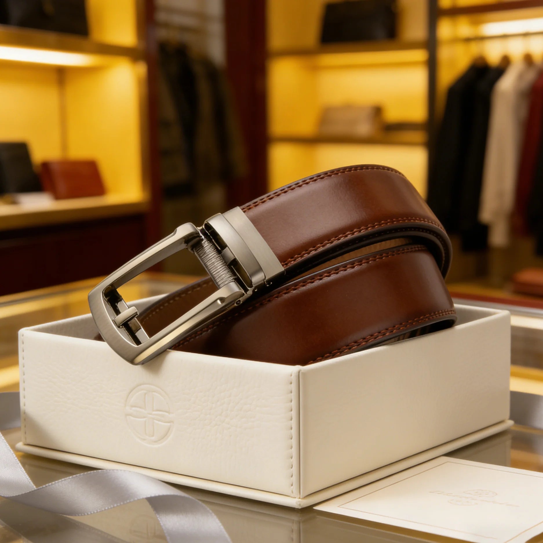 Belt with automatic Buckle Solid Strap High Quality