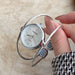 Watch Bracelet Cuff with Double Wire Ring Form Design - Silver White