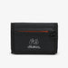 Compact Trifold Card Wallet With Zipper Closure - Black