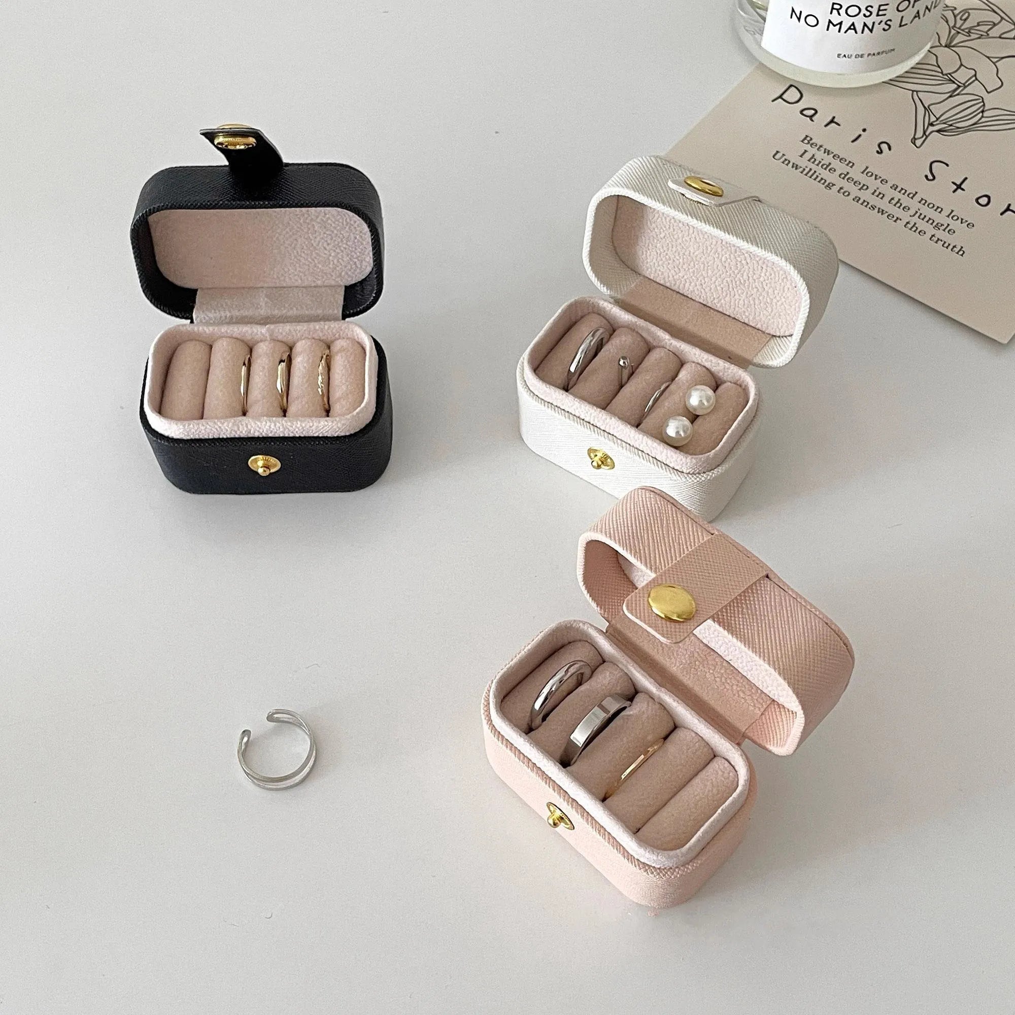 Portable Jewelry Box Organizer for Rings and Earrings