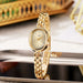 Oval Dial Bracelet Quartz Watch for Women Elegant - Gold